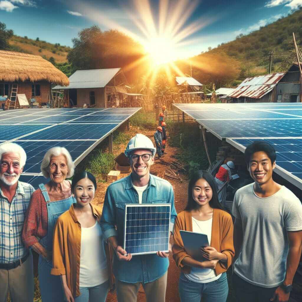 Solar panels in a rural community