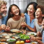 Happy Family Having Dinner Together