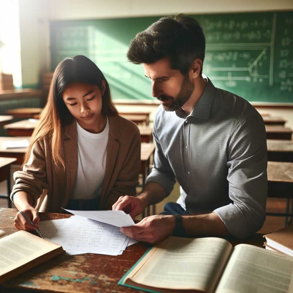 Teacher Helping Student