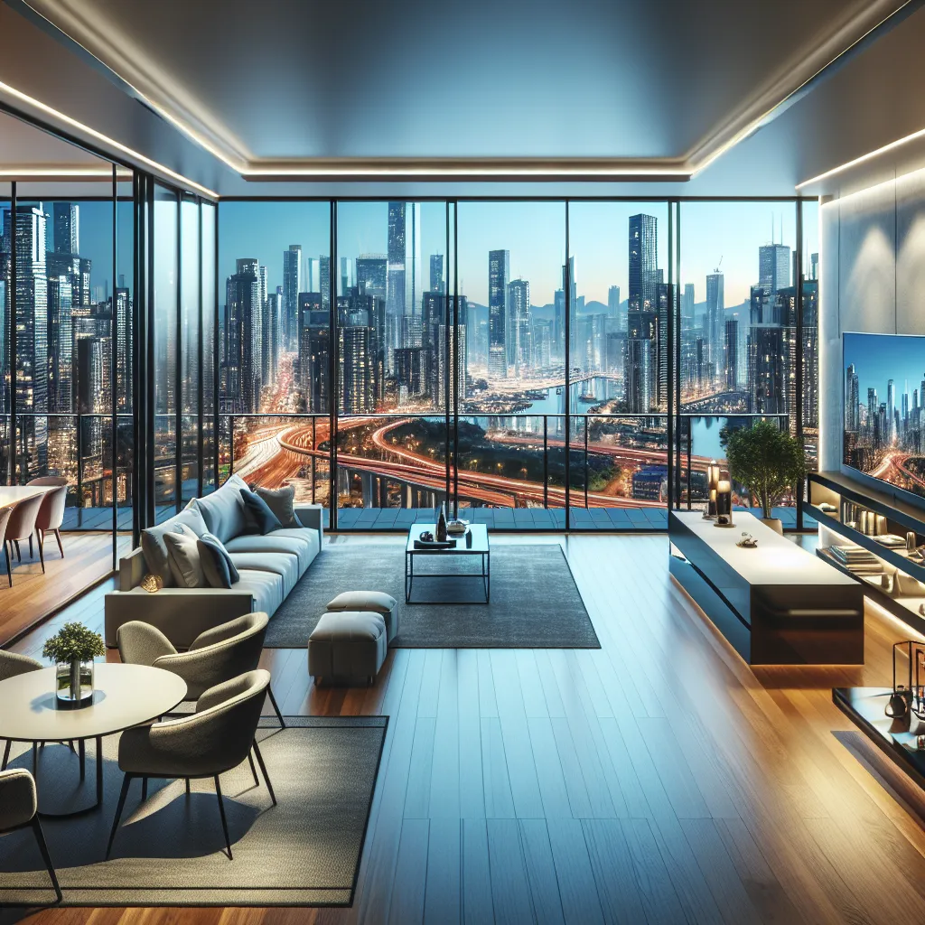 Modern apartment with city view