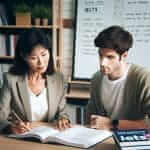 ielts teacher and student discussing