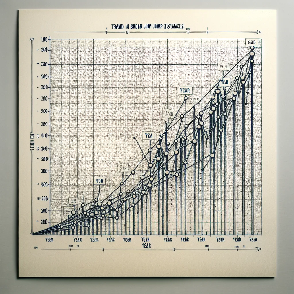 IELTS graph showing broad jump trends