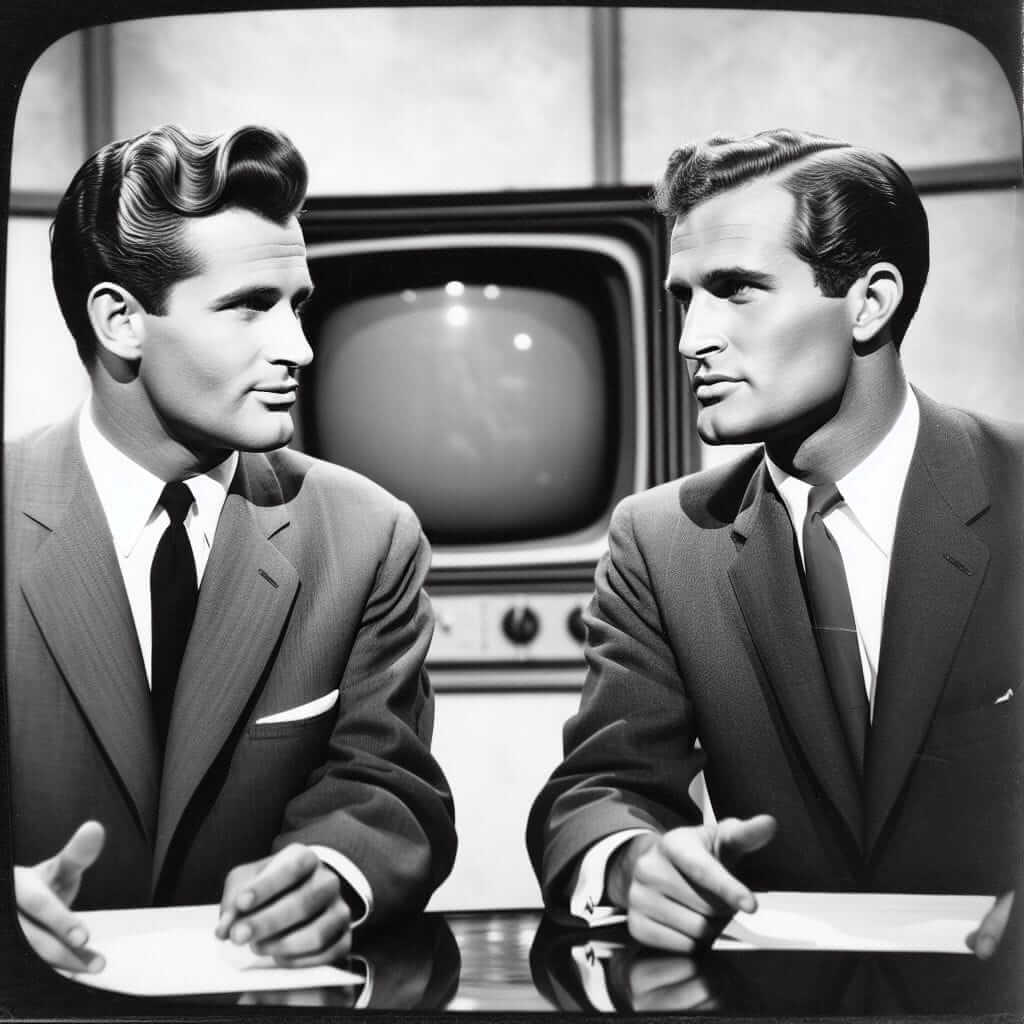 Kennedy and Nixon during a televised debate