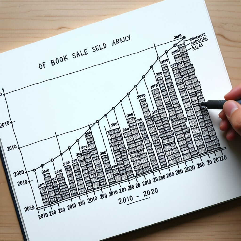 line graph book sales