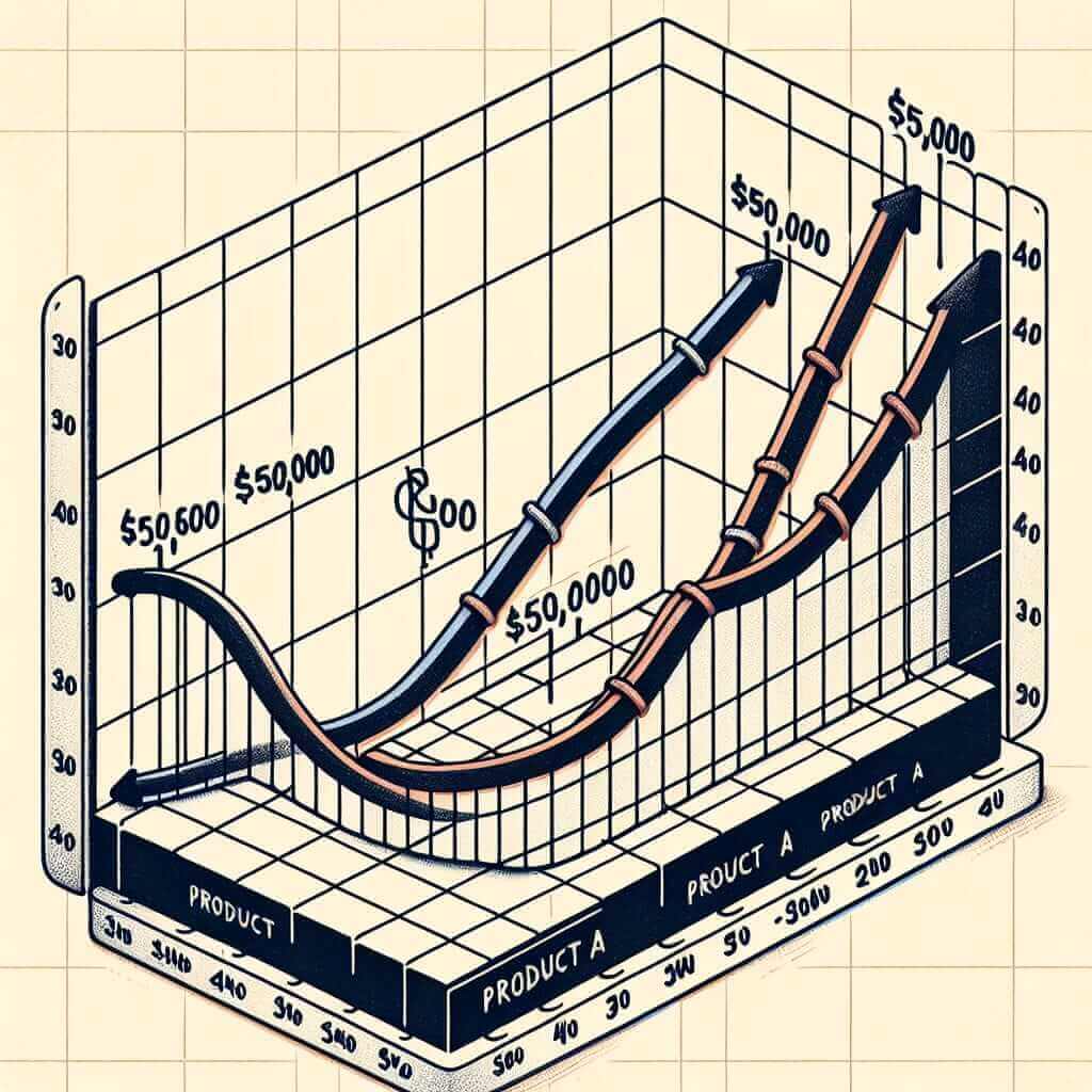 Line Graph Showing Same Sales Figures