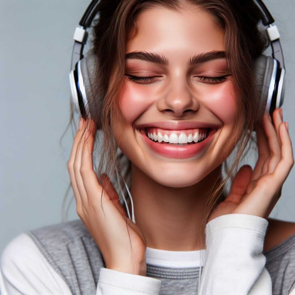 Woman Listening to Music with Headphones