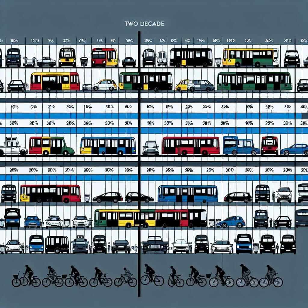 London Transport Modes 1990 vs 2010