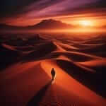 Lonely Person in Desert