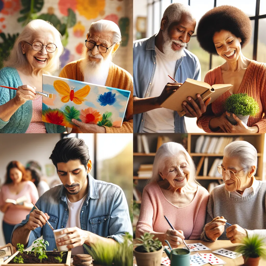 Elderly people engaged in activities