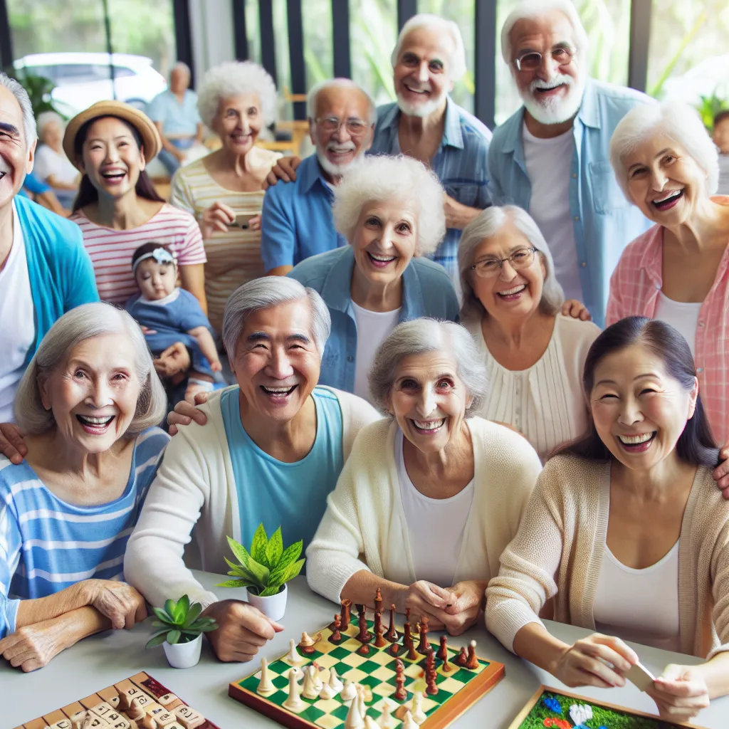 Elderly people engaging in social activities