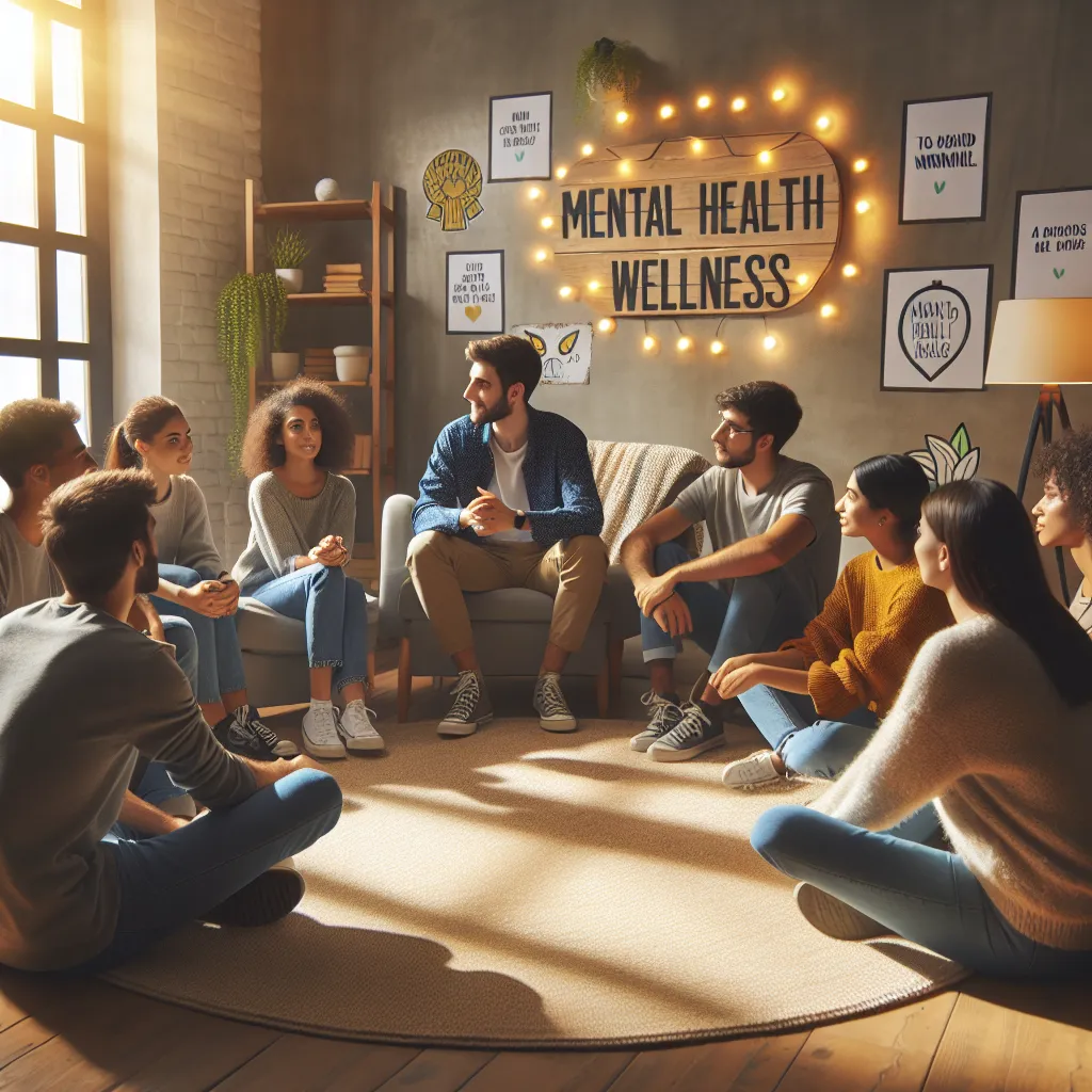 Students discussing mental health