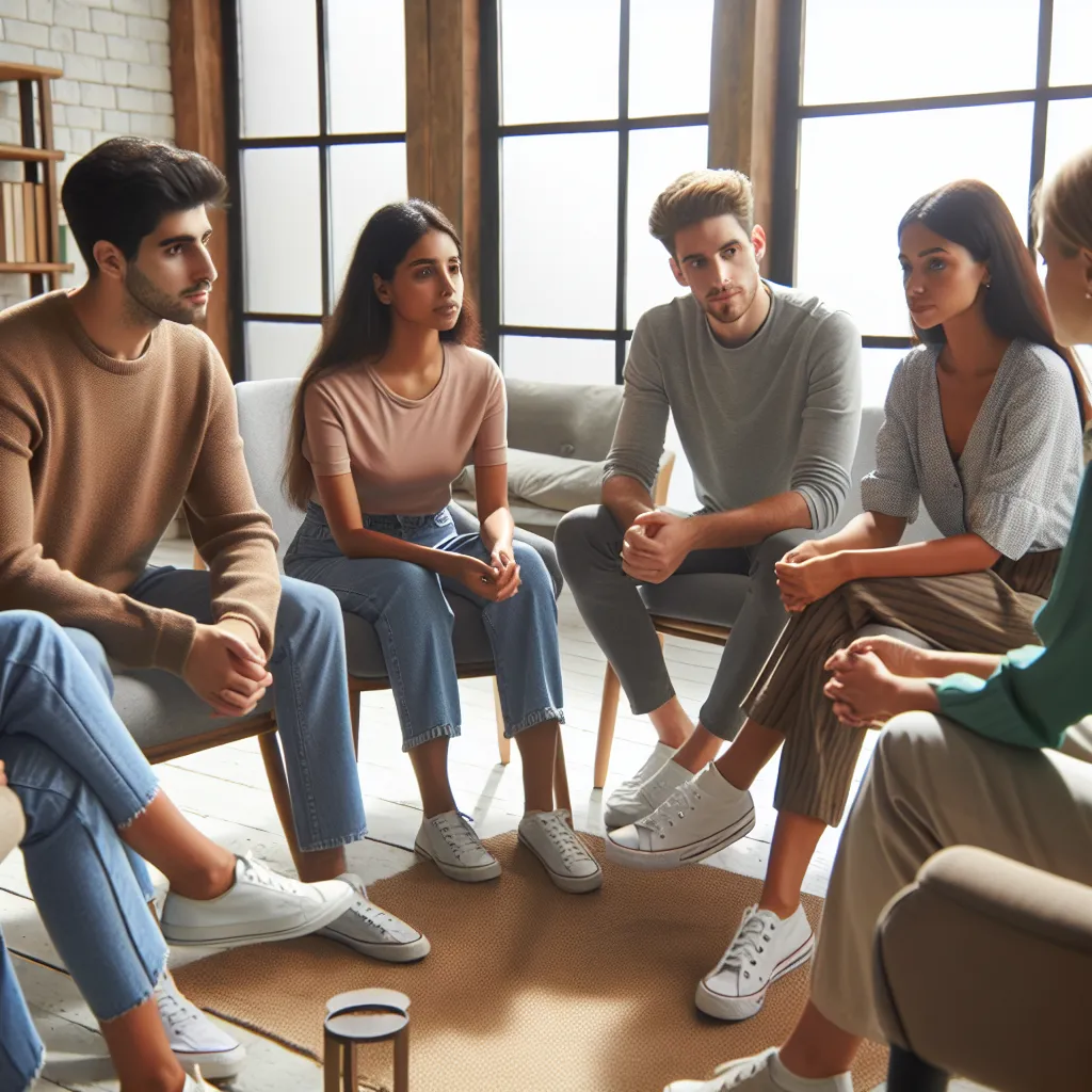 Young people discussing mental health