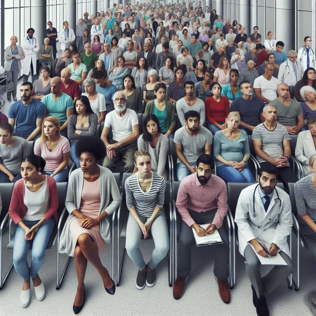 Overcrowded Hospital Waiting Room