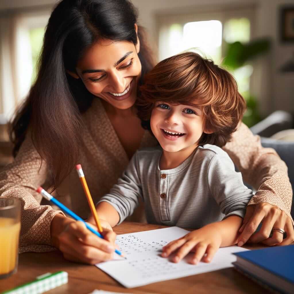 Parent Helping Child with Homework