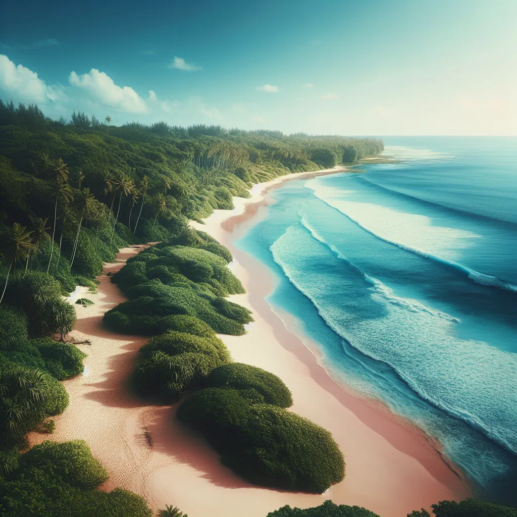 Tranquil beach scenery