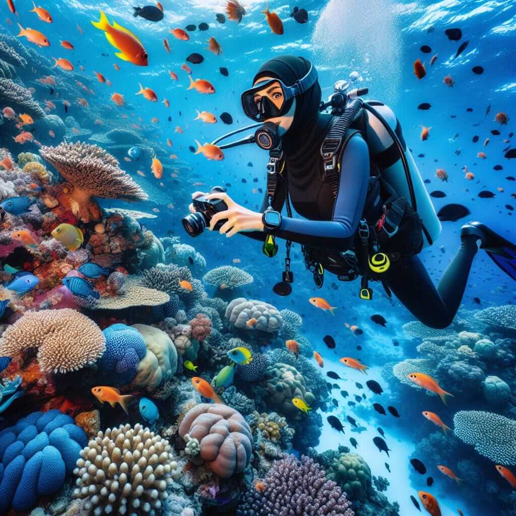 Scuba Diving in Coral Reef