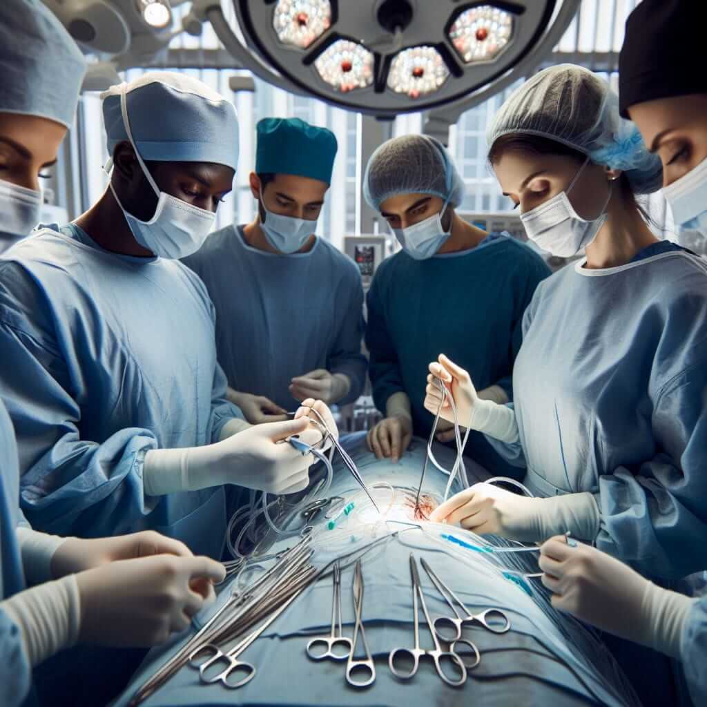 leading surgeon performing surgery