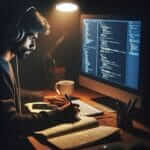 Software Developer Analyzing Code