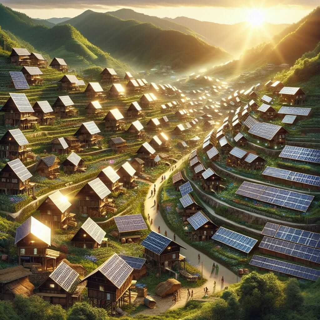 Solar Panels in a Village