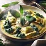 Spinach and ricotta ravioli