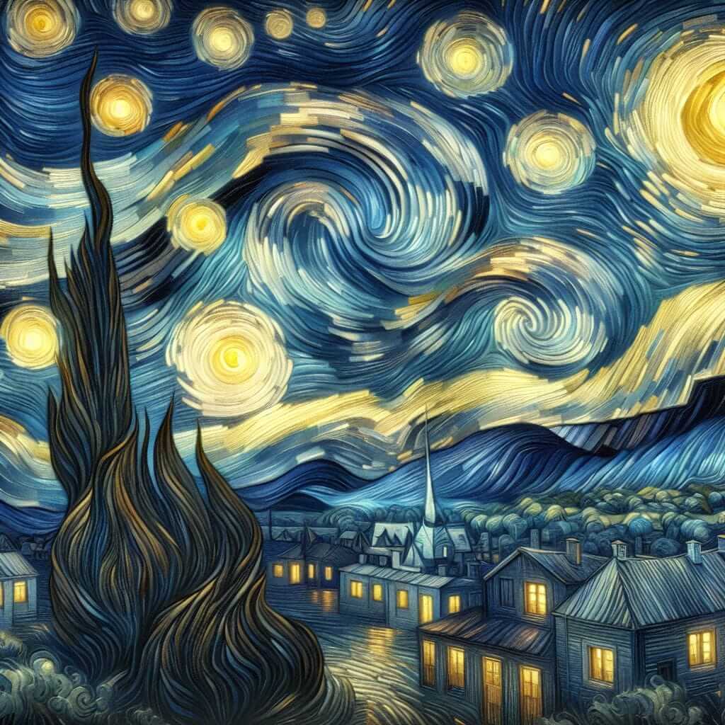 Painting &quot;Starry Night&quot; by Vincent van Gogh