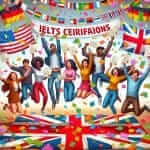 students celebrating ielts success