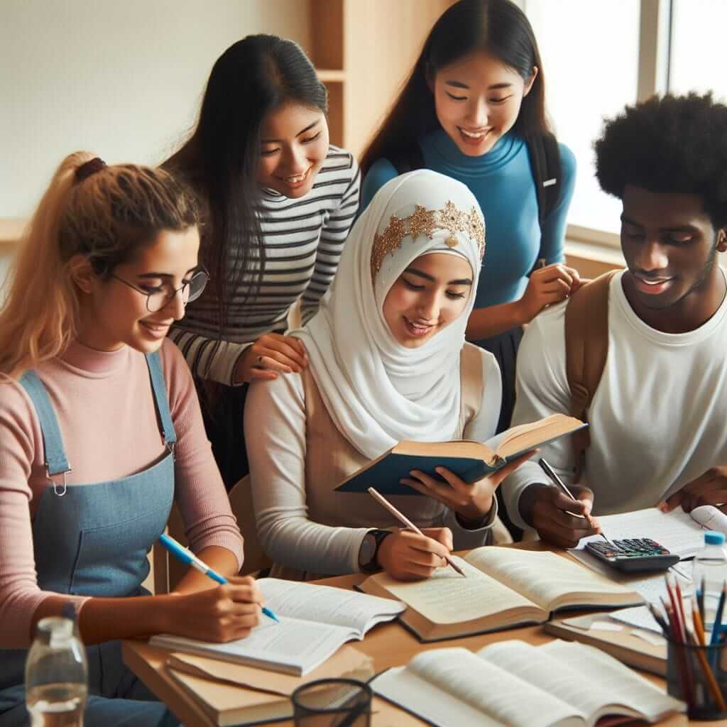 students studying