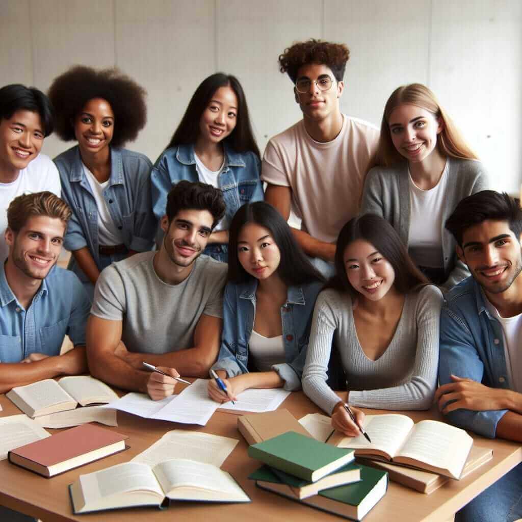 Students Studying Together for IELTS