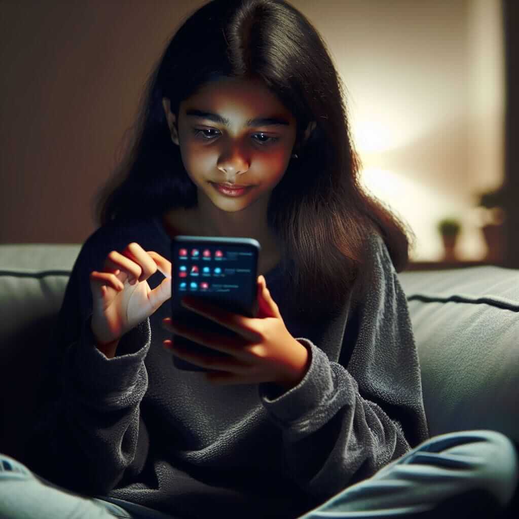 Teenager Using Social Media