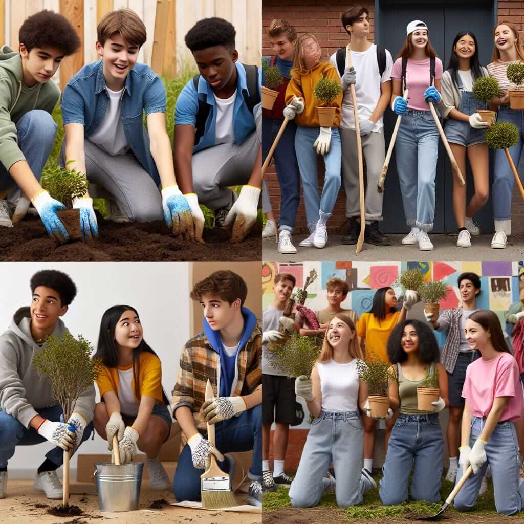 Teenagers Volunteering