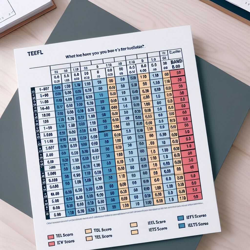 TOEFL IELTS score comparison table