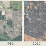 Town Development Maps (1980 vs 2020)