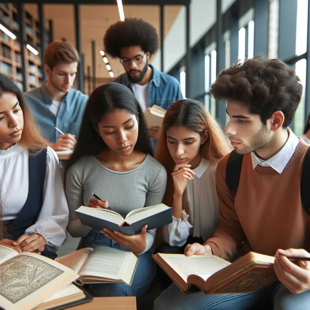 Students Studying in University Library