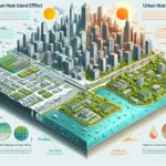 Urban heat island effect diagram