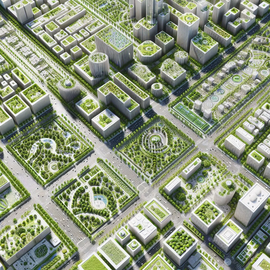 Urban planning incorporating green spaces