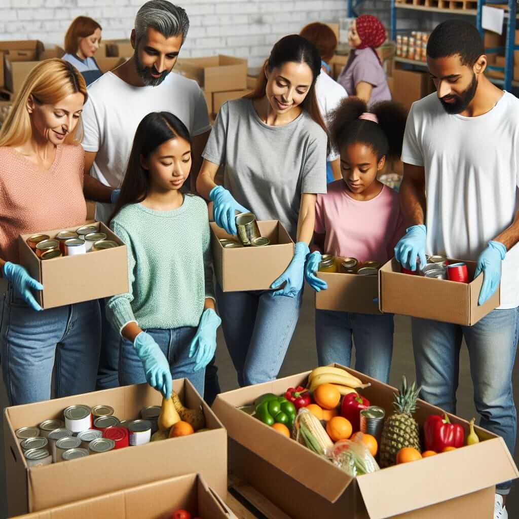 Volunteers at a Food Bank