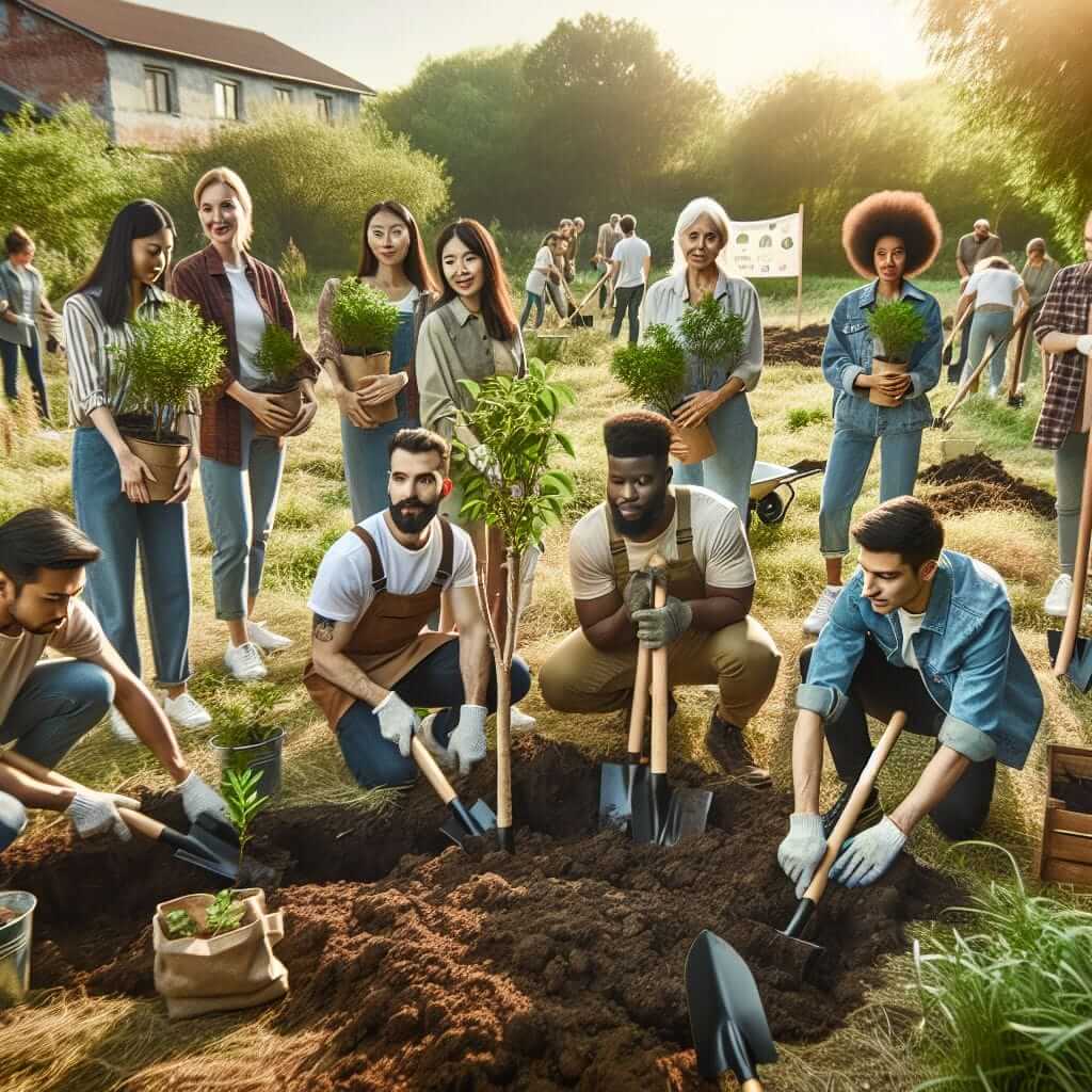 Volunteers Planting Trees