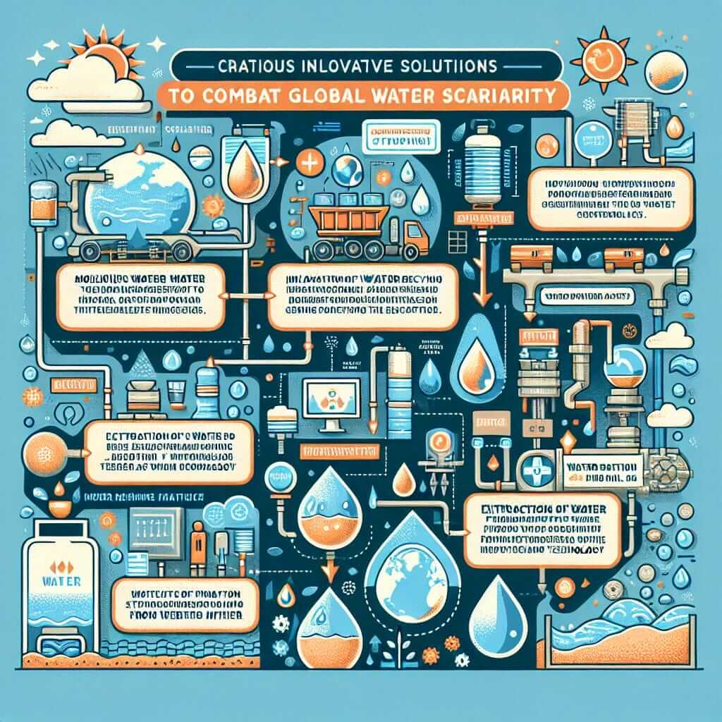 infographic on water scarcity solutions created by dall-e