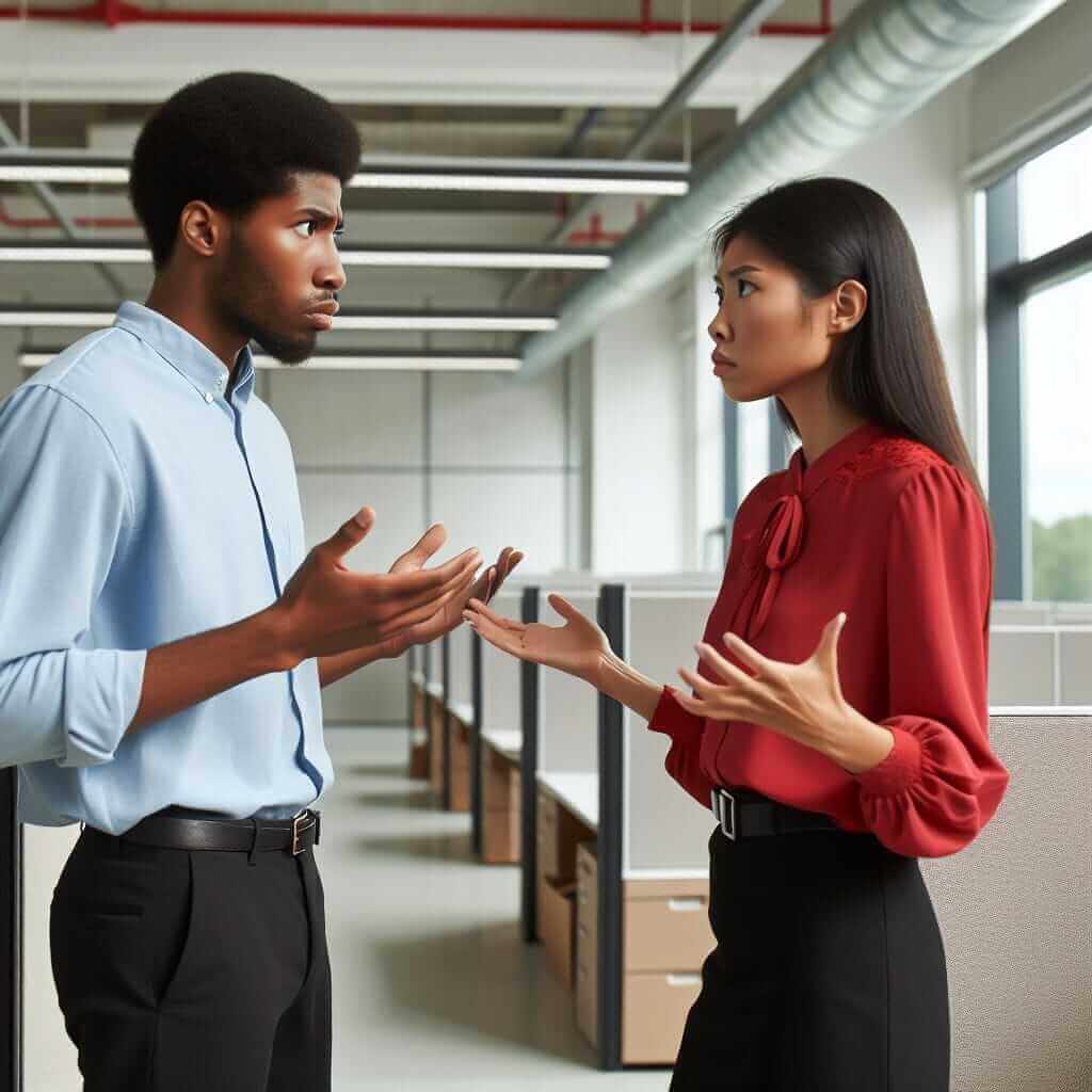 colleagues arguing in the office