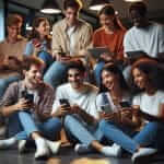 young people using technology