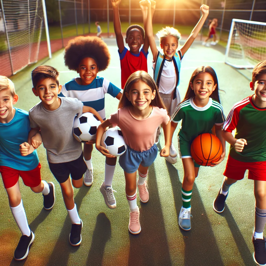 Children participating in youth sports