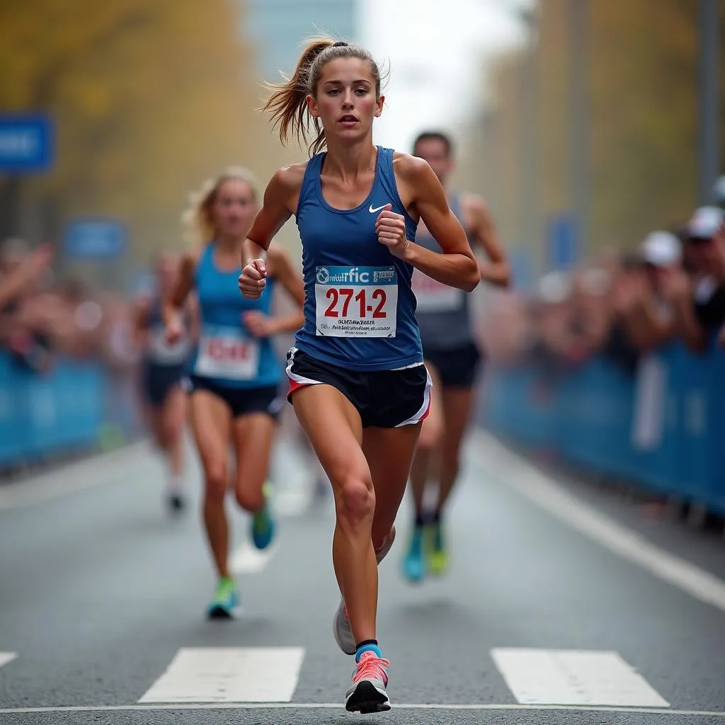 Sarah running a marathon