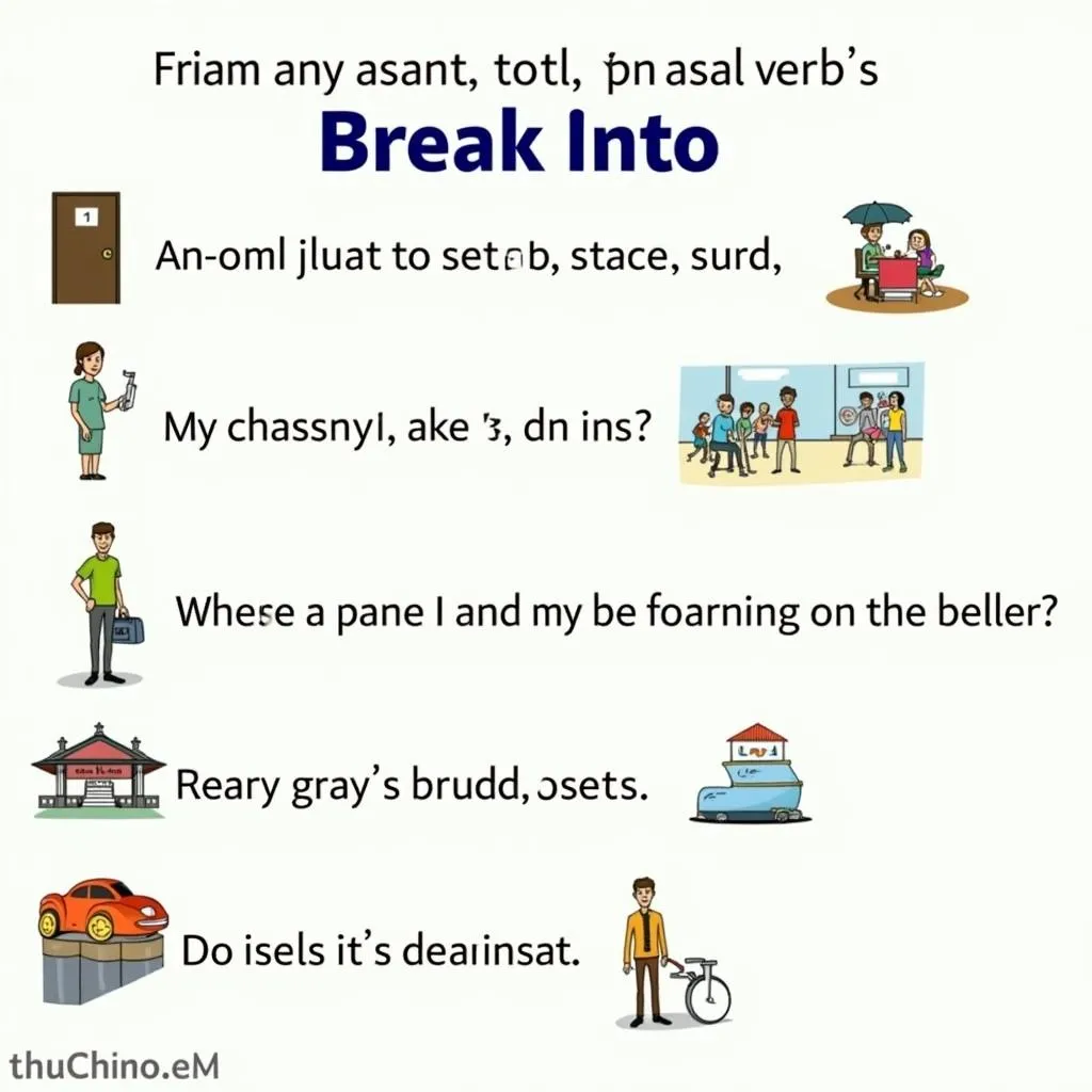 Examples of 'break into' usage in IELTS context