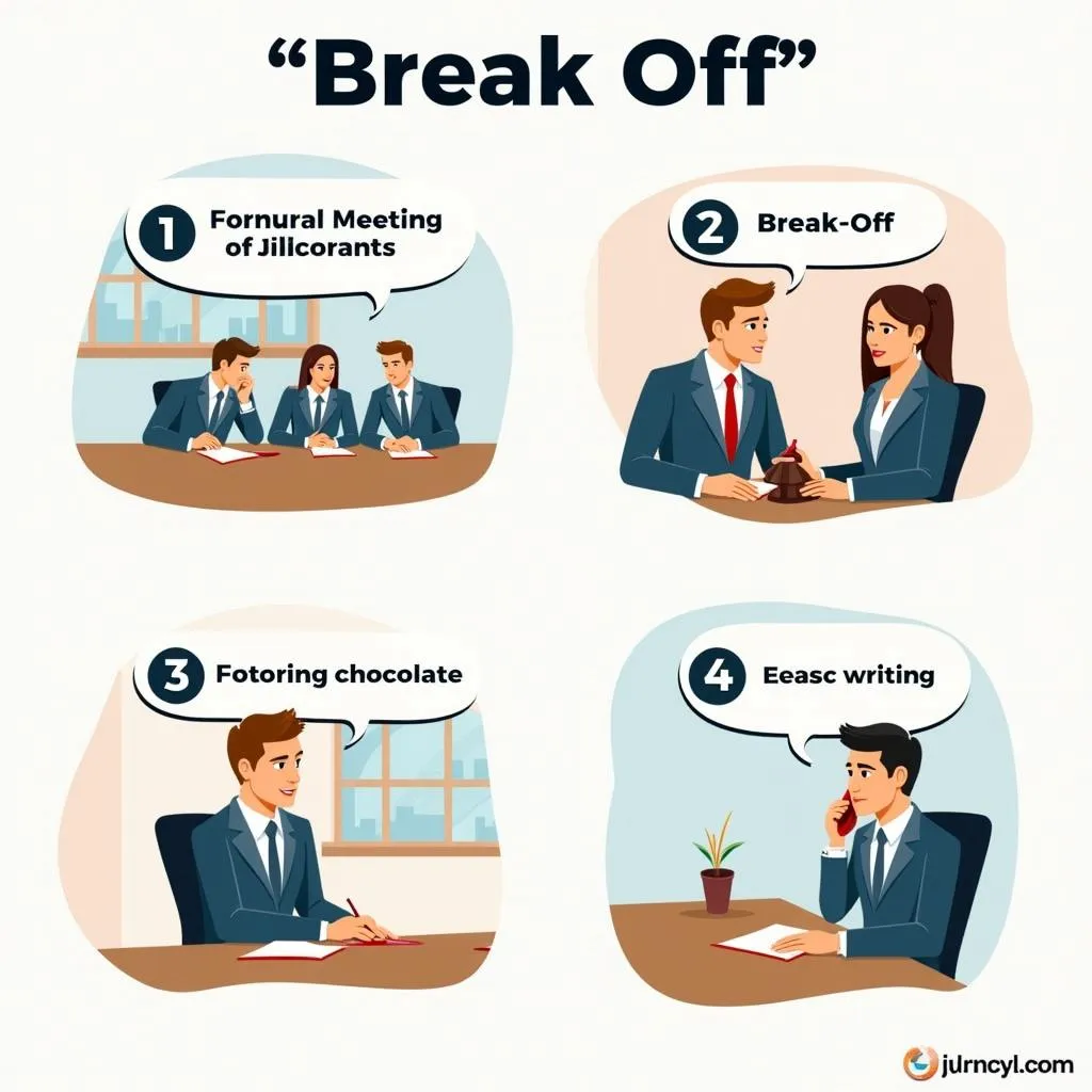 Contextual usage of 'break off' in different situations