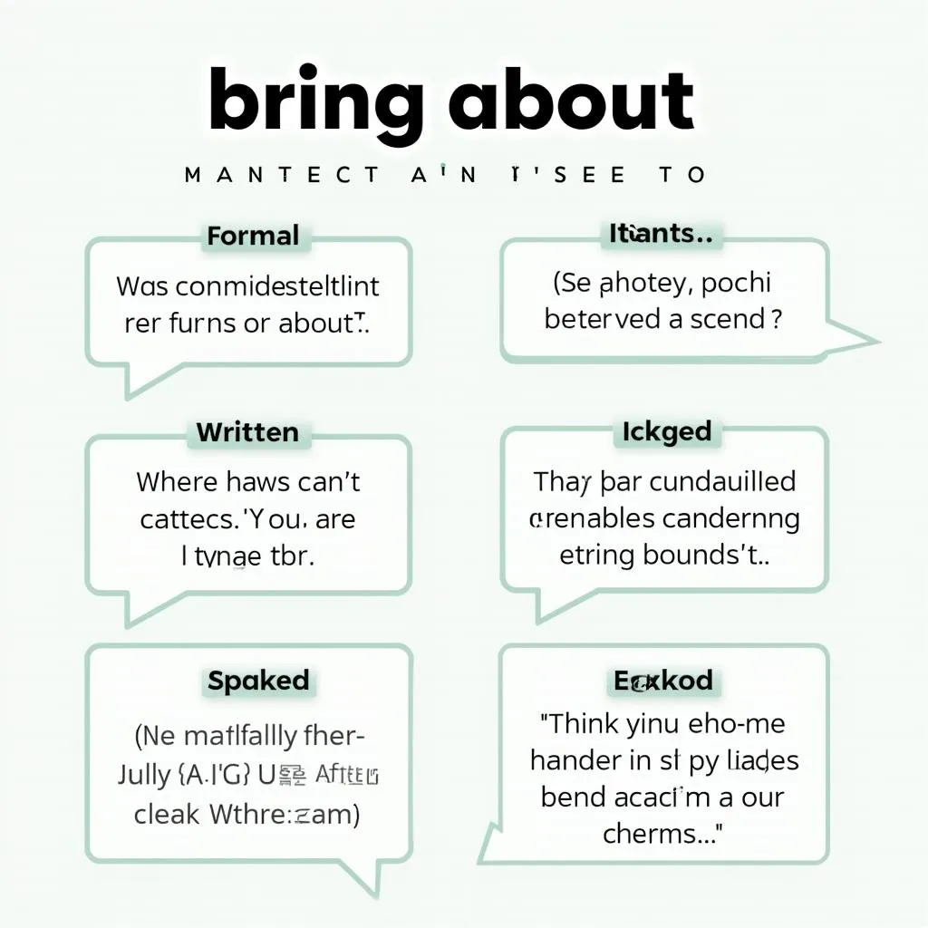 Using 'bring about' in different contexts