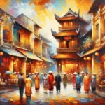 Bui Xuan Phai painting of Hanoi street