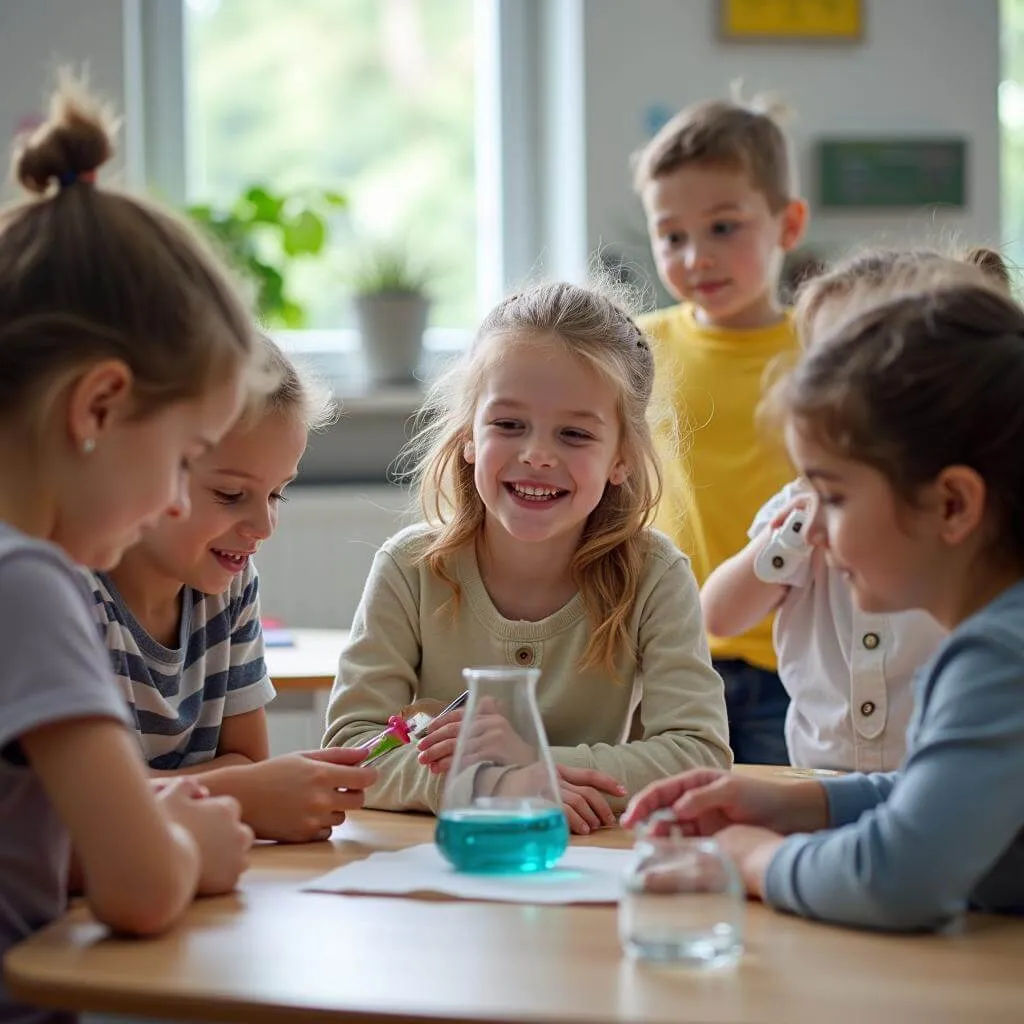 Children learning about climate change