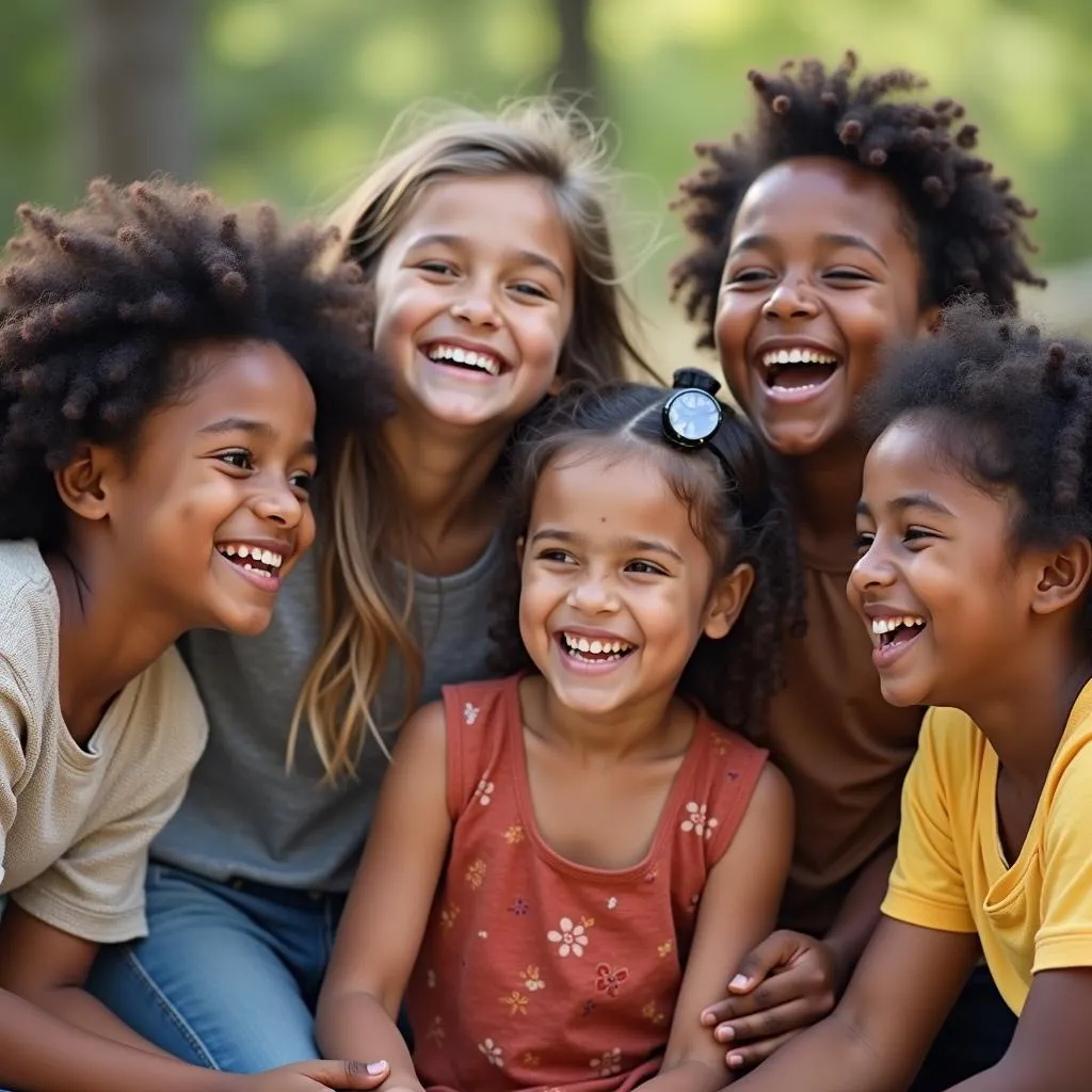 Children from Different Cultures Playing Together