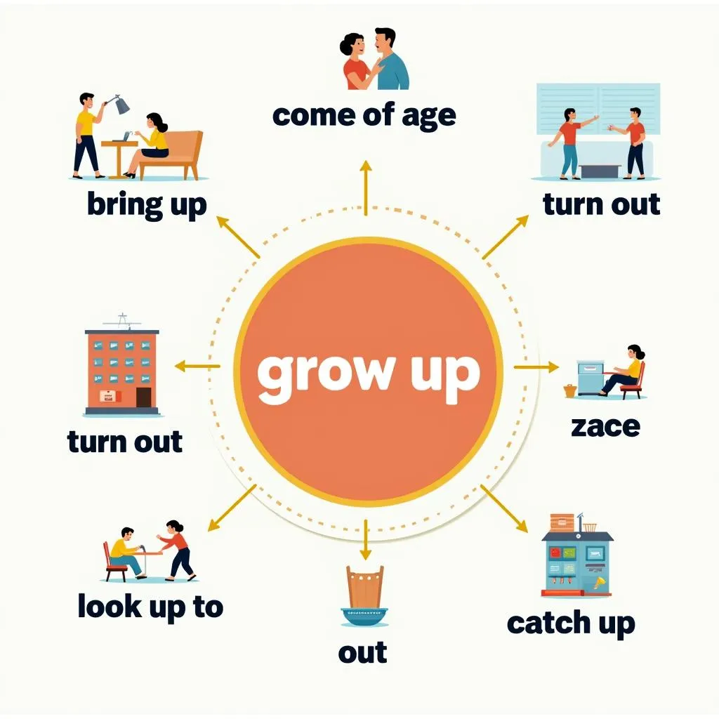 Children growing up and related concepts visualization