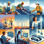 Clean energy jobs in various sectors